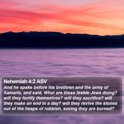 Nehemiah 4:2 ASV Bible Verse Image