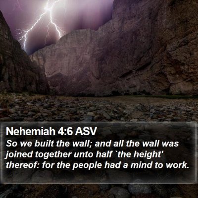 Nehemiah 4:6 ASV Bible Verse Image