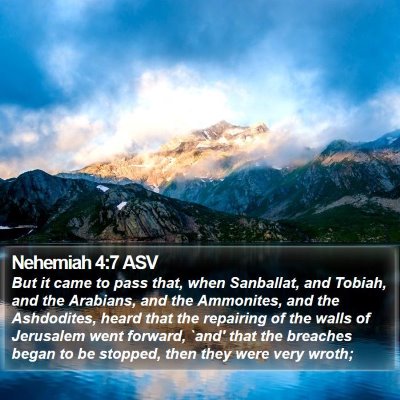 Nehemiah 4:7 ASV Bible Verse Image