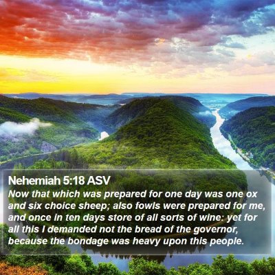 Nehemiah 5:18 ASV Bible Verse Image