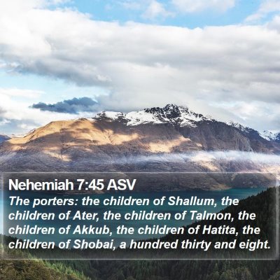 Nehemiah 7:45 ASV Bible Verse Image