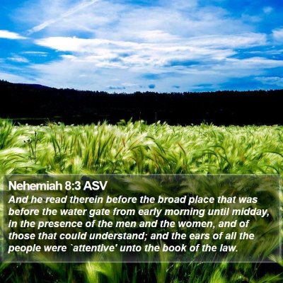 Nehemiah 8:3 ASV Bible Verse Image