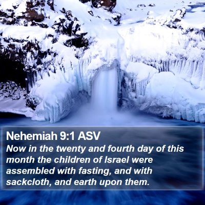 Nehemiah 9:1 ASV Bible Verse Image