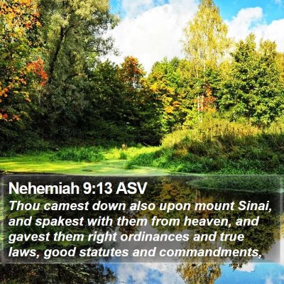 Nehemiah 9:13 ASV Bible Verse Image