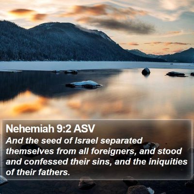 Nehemiah 9:2 ASV Bible Verse Image