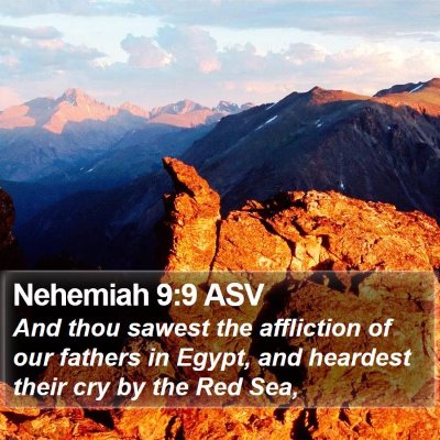 Nehemiah 9:9 ASV Bible Verse Image