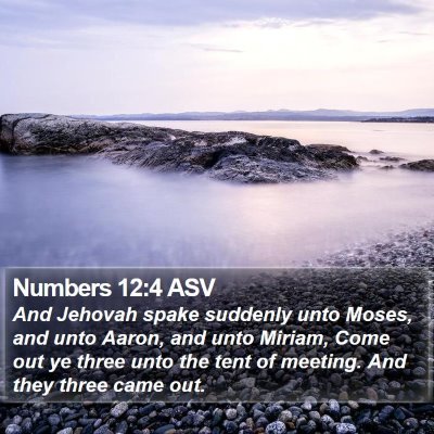 Numbers 12:4 ASV Bible Verse Image