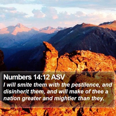 Numbers 14:12 ASV Bible Verse Image