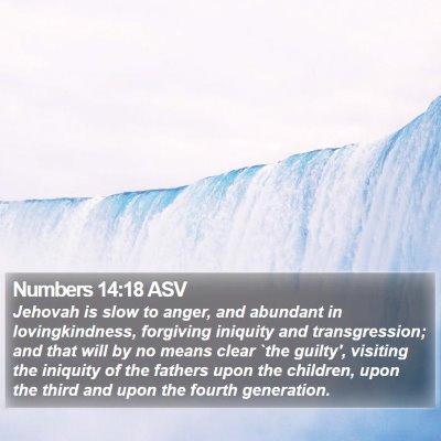Numbers 14:18 ASV Bible Verse Image
