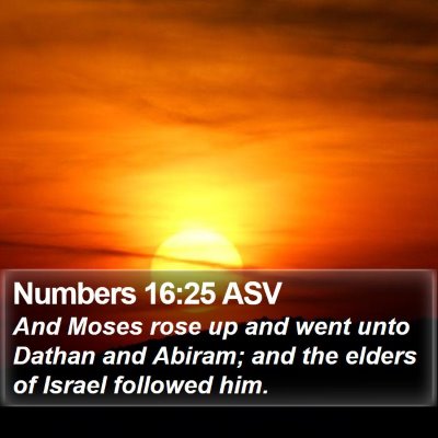 Numbers 16:25 ASV Bible Verse Image
