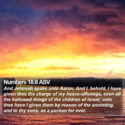 Numbers 18:8 ASV Bible Verse Image