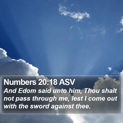 Numbers 20:18 ASV Bible Verse Image
