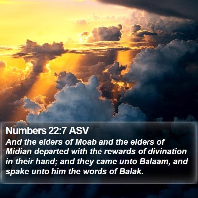 Numbers 22:7 ASV Bible Verse Image