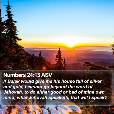 Numbers 24:13 ASV Bible Verse Image