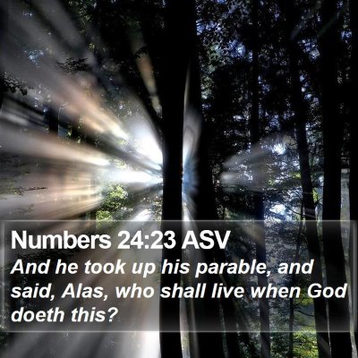 Numbers 24:23 ASV Bible Verse Image