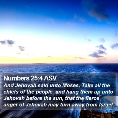 Numbers 25:4 ASV Bible Verse Image