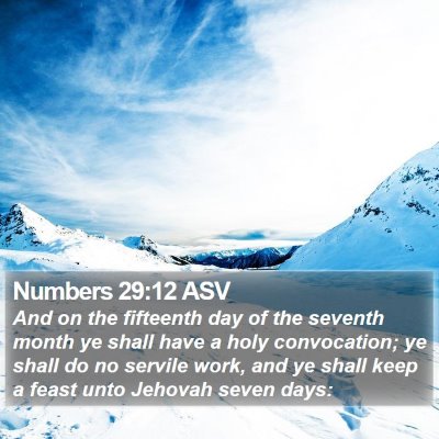 Numbers 29:12 ASV Bible Verse Image