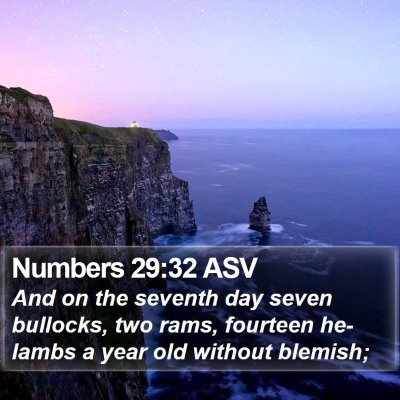 Numbers 29:32 ASV Bible Verse Image