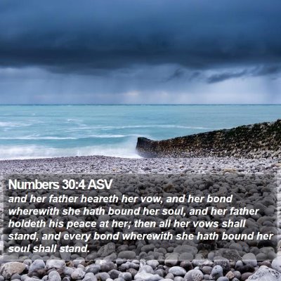 Numbers 30:4 ASV Bible Verse Image
