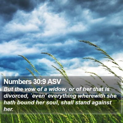Numbers 30:9 ASV Bible Verse Image