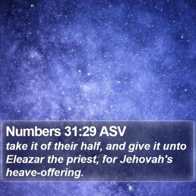 Numbers 31:29 ASV Bible Verse Image