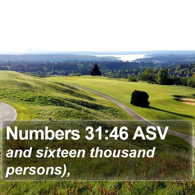 Numbers 31:46 ASV Bible Verse Image