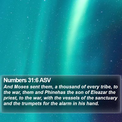 Numbers 31:6 ASV Bible Verse Image