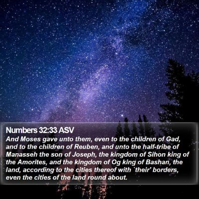 Numbers 32:33 ASV Bible Verse Image