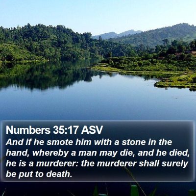 Numbers 35:17 ASV Bible Verse Image