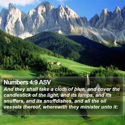 Numbers 4:9 ASV Bible Verse Image