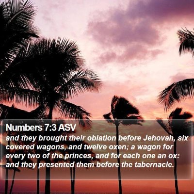 Numbers 7:3 ASV Bible Verse Image