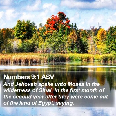 Numbers 9:1 ASV Bible Verse Image
