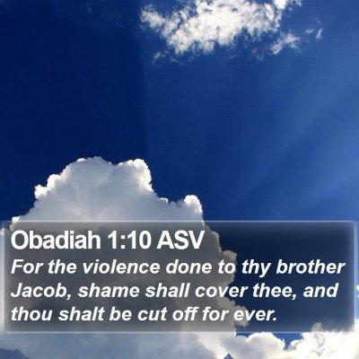 Obadiah 1:10 ASV Bible Verse Image