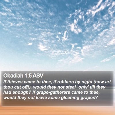Obadiah 1:5 ASV Bible Verse Image