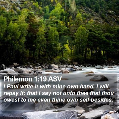 Philemon 1:19 ASV Bible Verse Image