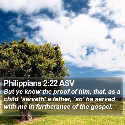 Philippians 2:22 ASV Bible Verse Image