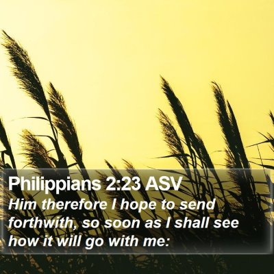 Philippians 2:23 ASV Bible Verse Image