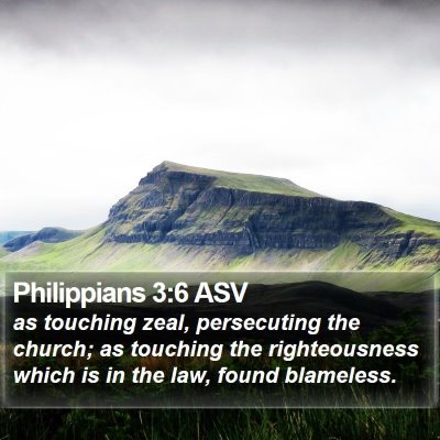 Philippians 3:6 ASV Bible Verse Image