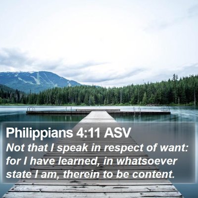 Philippians 4:11 ASV Bible Verse Image