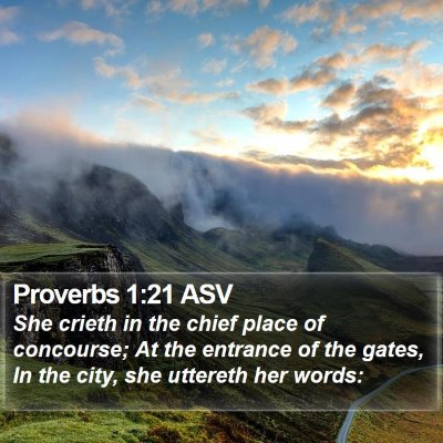 Proverbs 1:21 ASV Bible Verse Image
