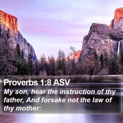 Proverbs 1:8 ASV Bible Verse Image