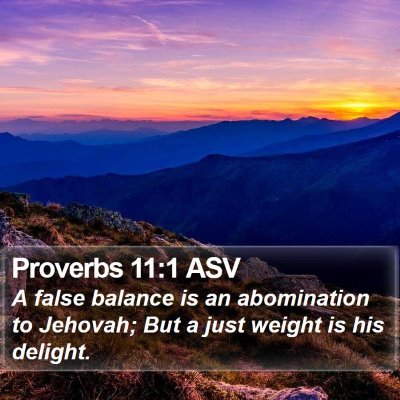 Proverbs 11:1 ASV Bible Verse Image