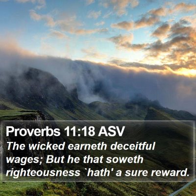 Proverbs 11:18 ASV Bible Verse Image