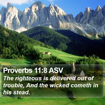 Proverbs 11:8 ASV Bible Verse Image