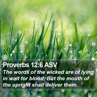 Proverbs 12:6 ASV Bible Verse Image