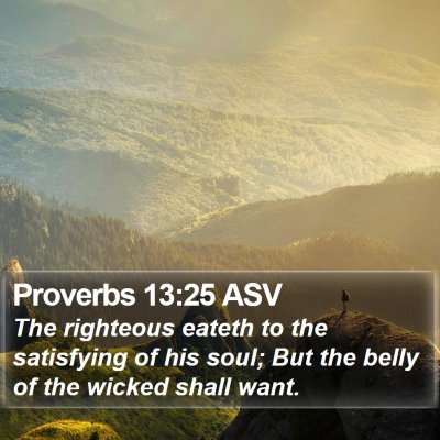 Proverbs 13:25 ASV Bible Verse Image