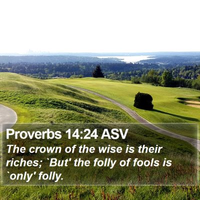 Proverbs 14:24 ASV Bible Verse Image