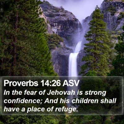 Proverbs 14:26 ASV Bible Verse Image