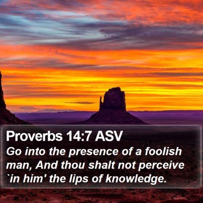 Proverbs 14:7 ASV Bible Verse Image