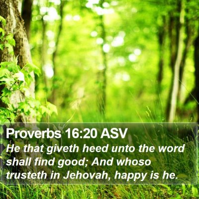 Proverbs 16:20 ASV Bible Verse Image